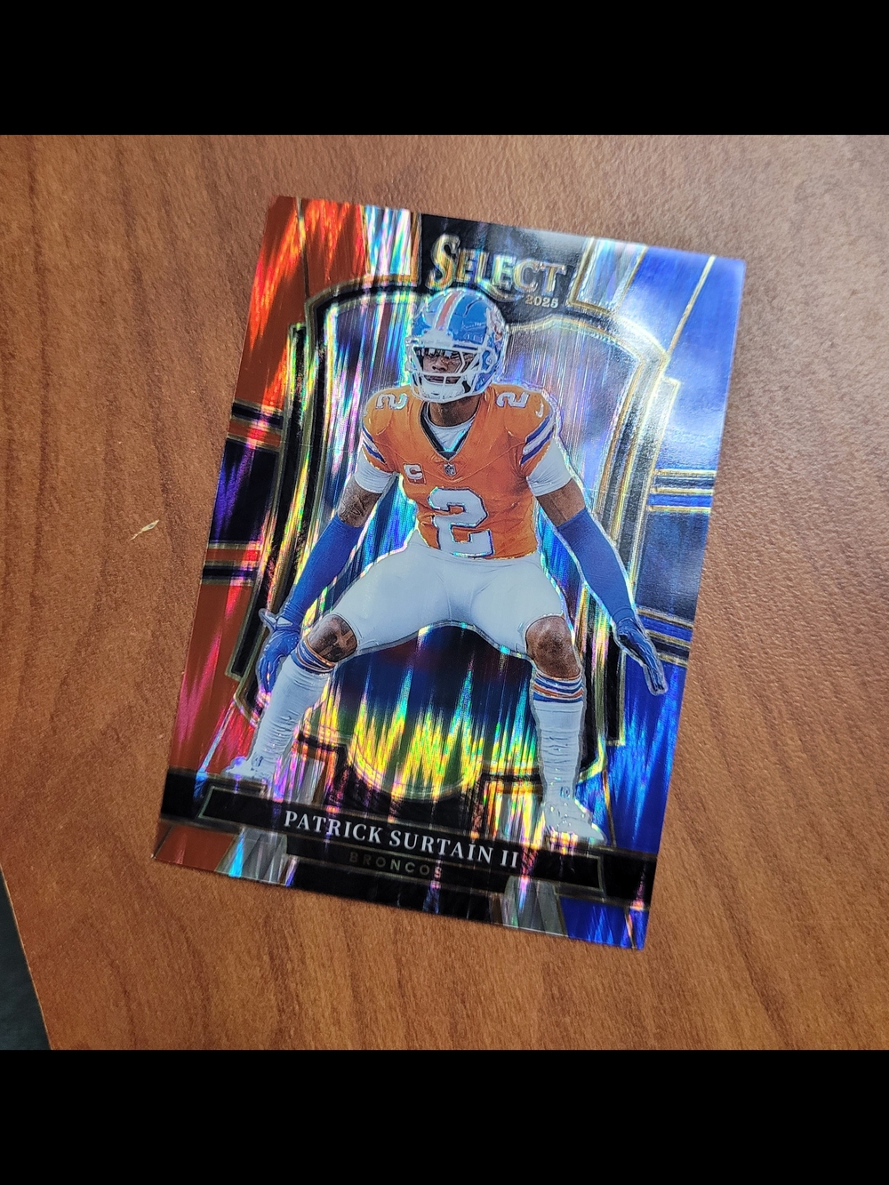 Panini Select Patrick Surtain II Holographic Football Card - Orange, White, Blue